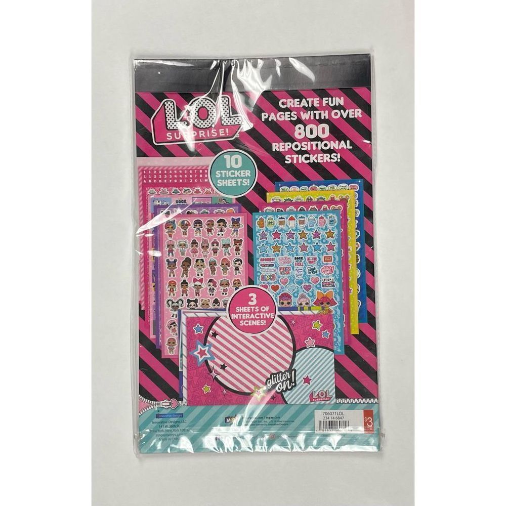 LOL Surprise Sticker Activity Pad with Play Scenes Over 800 Stickers Ages 3+ NIP